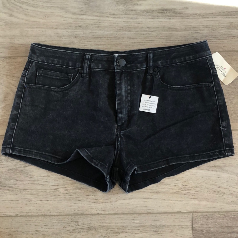 Forever 21 Black Denim Shorts